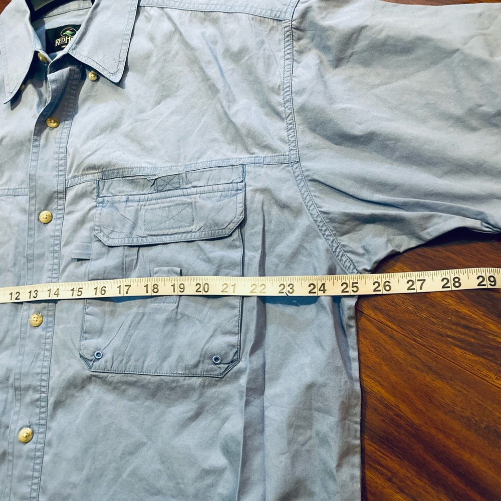 RedHead Men's Outdoor Cotton Short-Sleeve Button-Down Shirt - Blue size Large - Picture 7 of 8